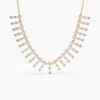 Gold-plated necklace with baguette-cut and round CZ diamonds