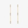 Gold-plated sterling silver baguette chain earrings