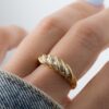 925 Silver Baguette Croissant Ring - Image 6