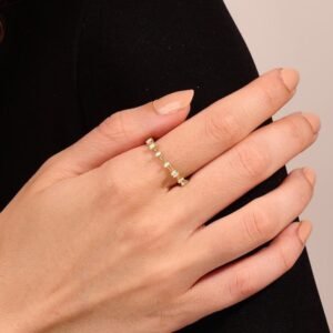 925 Silver Baguette Cut Wedding Ring