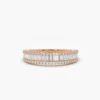 925 Silver Baguette Diamond Anniversary Ring - Image 4