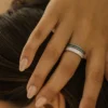 925 Silver Baguette Diamond Anniversary Ring - Image 6