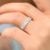 925 Silver Baguette Diamond Anniversary Ring - Image 7