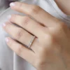 925 Silver Ring with clean, modern baguette stone arrangement