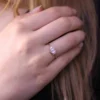 925 Silver Baguette Diamond Ring