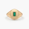 Thick gold-plated silver ring with a refined signet shape