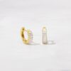 925 Silver Baguette Hoops Earrings