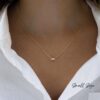 925 Silver Baguette Necklace with modern baguette stone design