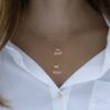 925 Silver Baguette Necklace in 925 sterling silver with thick gold plating