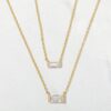 925 Silver Baguette Necklace available in small 3x5 mm pendant size