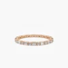925 Silver Baguette and Round Diamond full eternity ring