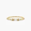 925 Silver Baguette Shape Diamond Ring