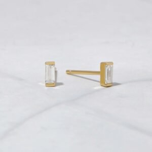 925 Silver Baguette Stud Earrings