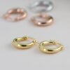 925 Silver Basket Huggies Earrings in 925 sterling silver with thick gold plating