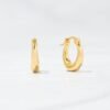 Gold-plated 925 Silver Basket Huggies Earrings with clean modern styling