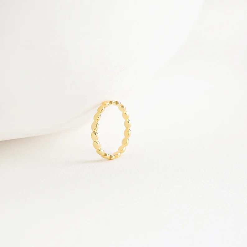 925 Silver Beaded Ring