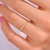 925 silver beaded thin ring with delicate textured detailing