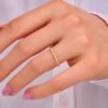 Thin ring in 925 sterling silver with subtle beaded accents
