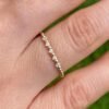 Minimal ring with slim sterling silver profile and gentle sparkle