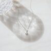 925 Silver Belle Diamond Necklace pendant measures 13mm by 10mm