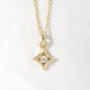 925 Silver Belle Diamond Necklace with polished gold-plated finish