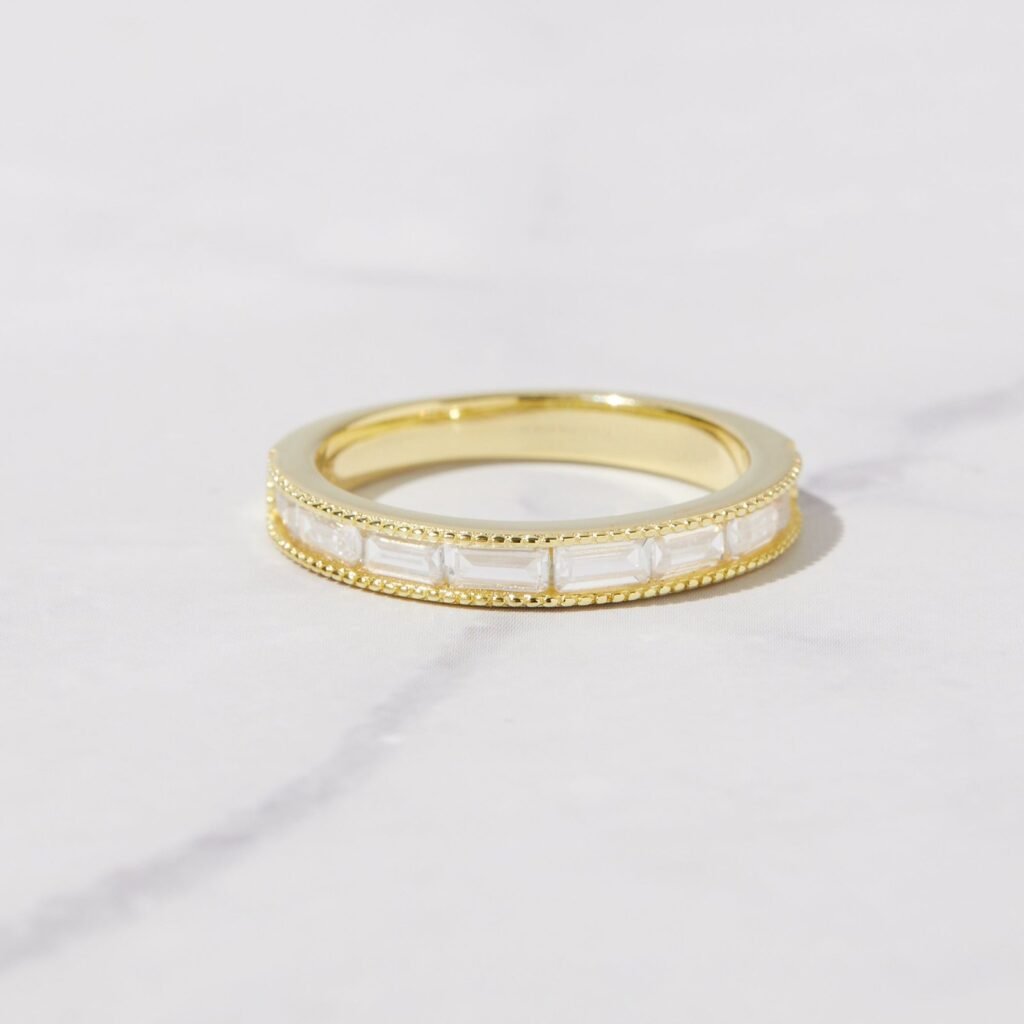 925 Silver Bezel Baguette Ring