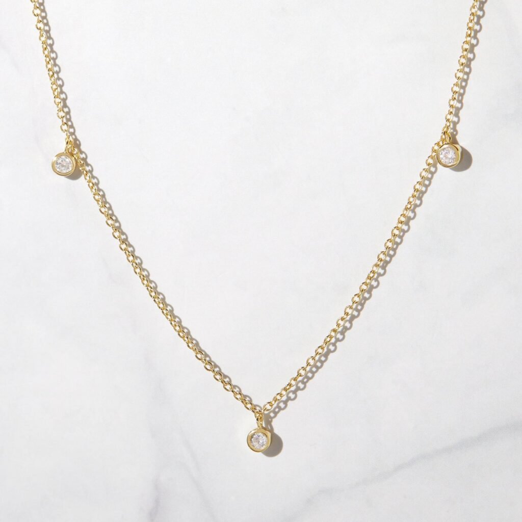 925 Silver Bezel Charm Necklace