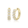 925 Silver Bezel Heart Diamond hoops with polished finish