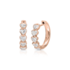 Sterling silver hoops with thick gold plating and heart stones
