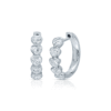 Bezel heart diamond hoops with romantic hoop silhouette