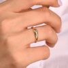 925 Silver Bezel Marquise Dome Ring with a bold dome silhouette