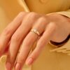 925 Silver Bezel Marquise Dome Ring featuring a marquise-cut bezel-set CZ stone