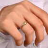 925 Silver Bezel Rhombus Ring with geometric rhombus stone