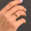 925 Silver Bezel Rhombus Ring featuring a bezel-set CZ stone