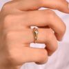 925 Silver Bezel Rhombus Ring in 925 sterling silver with thick gold plating