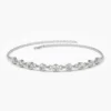 925 Silver Bezel Set Diamond Bracelet with simple refined design