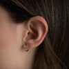 925 Silver Bezel Set Huggies Earrings - Image 3