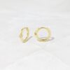 925 Silver Bezel Set Huggies Earrings - Image 5