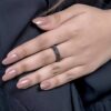 Bold 925 silver ring with black centre stone