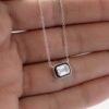925 Silver Black Enamel Baguette Necklace - Image 2