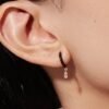 925 Silver Black Enamel Earrings