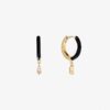 925 Silver Black Enamel Earrings - Image 5