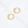 Small 7mm inner diameter huggie earrings in black and gold