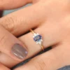 925 Silver Blue Diamond Ring