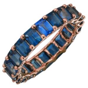 925 Silver Blue Sapphire Eternity Ring