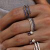 925 Silver Blue Sapphire Orbit Ring - Image 2