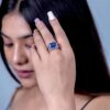 925 Silver Blue Sapphire Ring - Image 4