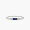 925 Silver Blue Stone Diamond Ring - Image 4