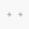 925 Silver Boa Diamond Studs with polished gold-plated finish