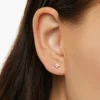 925 Silver Boa Diamond Studs with a clean, modern design